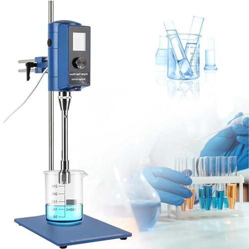 ZenSeFarin Hochgeschwindigkeits Homogenisator 220V 50–2000 ml Labormischer-Homogenisator, mit Digitalanzeige, Geschwindigkeit einstellbar 2000-28000 U/min, für Medien/Kosmetik/Lebensmittel,18G von ZenSeFarin