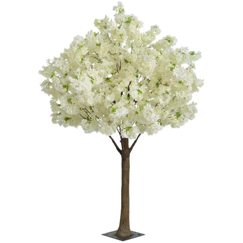 ZenSeFarin Weiß Künstliche Kirschblüten Bäume Handgemachte Blumen Großer Baum Kunstreben Indoor Party im Freien Restaurant Einkaufszentrum Kunstpflanze,Round-1.2x0.8m/3.9x2.6ft von ZenSeFarin