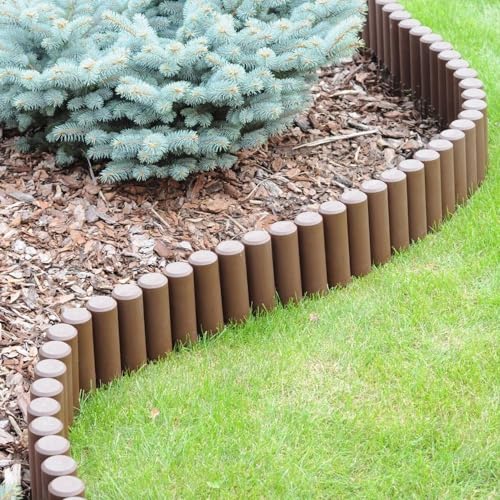 ZenXstore Hochwertige Garten-Abbordung-2,3 Meter - Rasen Rand- Garten Rasen Rand Palisade - Braun oder Grün 10 Stück 2,30m (Grün) von ZenXstore