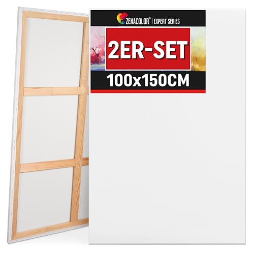 Zenacolor Leinwand Zum Bemalen 100x150 - Set aus 2 Canvas - Geeignet für alle Arten von Farben auf Leinwänden von Zenacolor