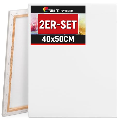 Zenacolor Leinwand Zum Bemalen 40x50 - Set aus 2 Canvas 40x50 - Geeignet für alle Arten von Farben auf Leinwänden von Zenacolor