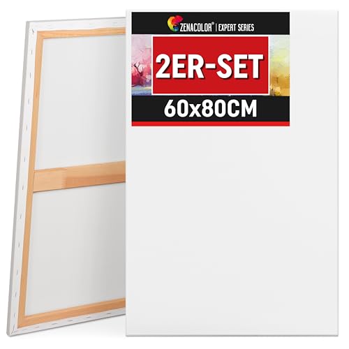 Zenacolor Leinwand Zum Bemalen 60x80 - Set aus 2 Canvas - Geeignet für alle Arten von Farben auf Leinwänden von Zenacolor