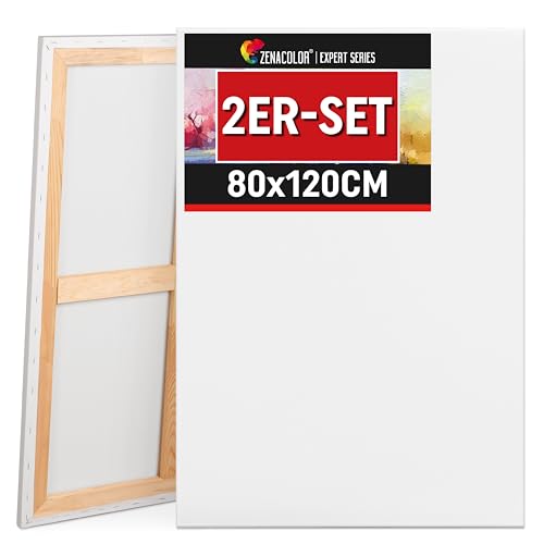 Zenacolor Leinwand Zum Bemalen 80x120 - Set aus 2 Canvas - Geeignet für alle Arten von Farben auf Leinwänden von Zenacolor