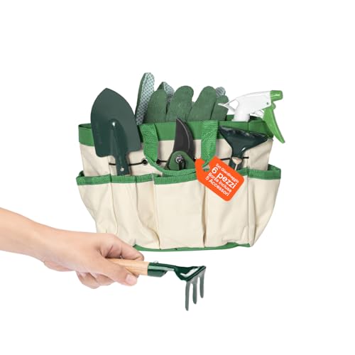 Zendea - 6-teiliges Gartenwerkzeug-Set mit tragbarer Tasche aus Oxford, sichere Gartenschere, Sprühflasche und rutschfeste Handschuhe für eine präzise und organisierte Gartenarbeit von Zendea