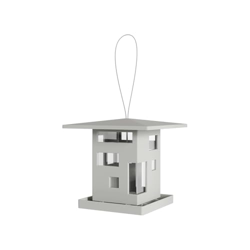 Zendea Futterstation für Wildvögel aus Kunststoff, weiß, 23 cm, Fassungsvermögen 2 l, ideal für Garten oder Terrasse, zum Füttern von Vögeln und Anderen Tieren – leicht zu befüllen und zu waschen von Zendea