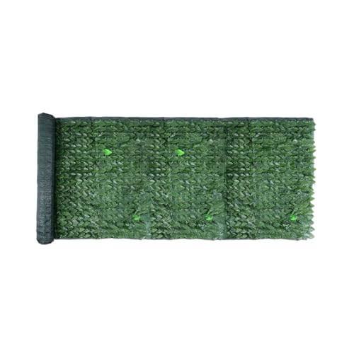 Zendea Künstliche Hecke für den Außenbereich, 150 x 300 cm, mit Blättern Lauro aus PVC und Schattiernetz – Sichtschutz für Gartenzaun, Geländer für Balkon von Zendea