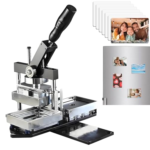 Ensemble D'aimants Rectangulaires Pour Réfrigérateur Button Maker-Maschine Teiliges Set Avec Machine Et 100 Composants Für Individuelle Kühlschrankmagnete Und Bildabzeichen,avec Coupe-Papier von ZengHeBloom