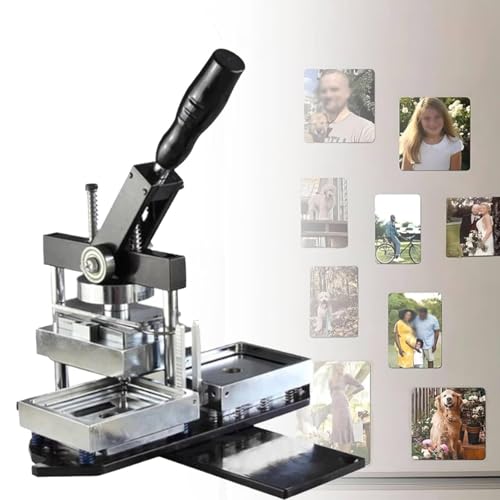 Fotomagnet-Maker-Maschine Abzeichen-Maschine Knopfherstellung Zubehör Mit 100 Stück Knopfteilen Ideal Für Individuelle Kühlschrankmagnete Und Bildabzeichen,avec Machine À Badges, Avec Coupe-Papier von ZengHeBloom