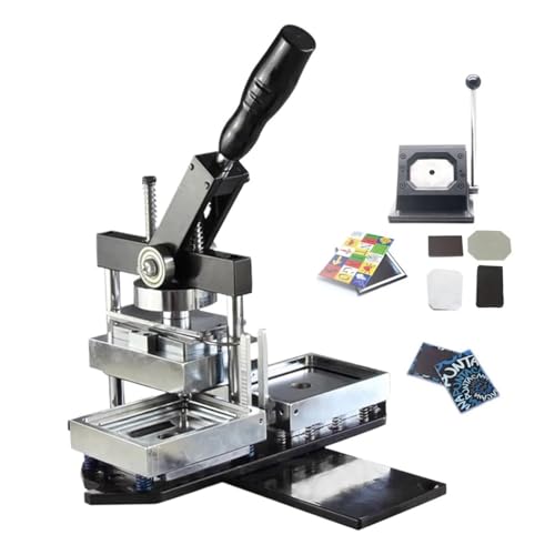 Kit De Création De Badges DIY Knopfmacher Maschine KüHlschrank Fotomagnet Maschinenpresse Zum Anfertigen Abzeichen Pour Créer des Badges Personnalisés, Mit 100 Stück Knopfteilen,Heimwerker-AnfäNger von ZengHeBloom