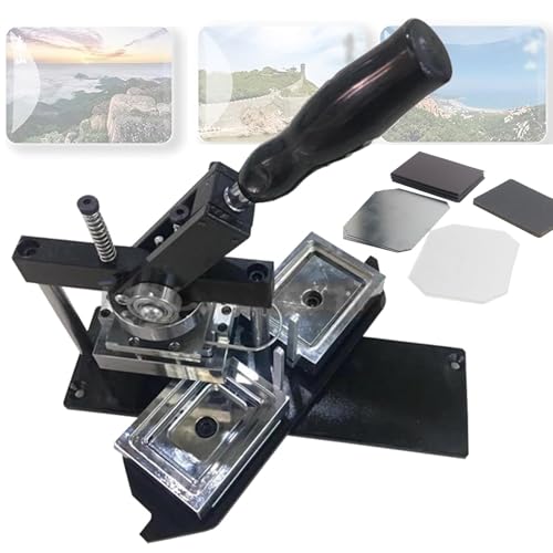 KüHlschrank-Fotomagnet-Maschinenpresse DIY-Kombigerät Zum Herstellen Von Magneten Abzeichen-Maschine Abzeichen-Stanzer-Set,avec Coupe-Papier,et 100 Composants,pour Créer Des Badges Personnalisés von ZengHeBloom