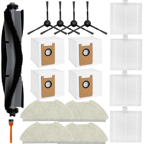 Zubehör Kompatibel mit Airrobo t20+ Saugroboter, Ersatzteile inklusive 1 Hauptbürste, 4 HEPA-Filter, 4 Seitenbürsten, 4 Wischpad, 4 Staubbeutel von Zengerent
