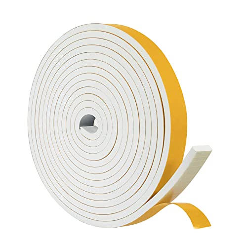 Zengest Dichtungsband Selbstklebend 6mm(B) x3mm(D)/5m(L) für Türen Fenster Schaumstoff klebeband Gummidichtung Gegen Kalte Zugluft, Anti-Kollision, Schalldichter, Wasserdichter, Staubdicht von Zengest