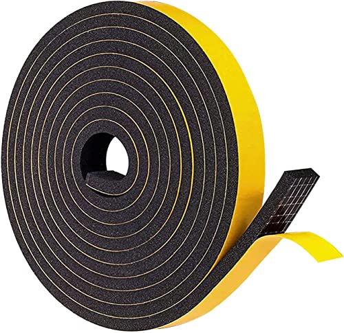 Zengest Dichtungsband Selbstklebend 6mm(B) x3mm(D)/5m(L) für Türen Fenster Schaumstoff klebeband Gummidichtung Gegen Kalte Zugluft, Anti-Kollision, Schalldichter, Wasserdichter, Staubdicht von Zengest