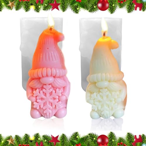 2 Stück Gießform Weihnachten Wichtel, 3d Silikonformen Gießformen Weihnachten Kerzenformen Zum Gießen, Zum Gießen Giessformen Silikon Für Weihnachtsdeko von Zengjunwei