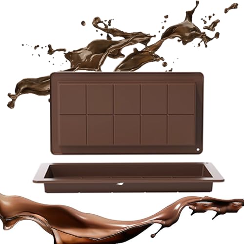 2 Stück Schokoladenform Silikon Tief Schokoladenform Mit 10 Gittern Antihaftbeschichtung Schokoladenform Zur Herstellung Von Schokoriegeln, Praline Süßigkeiten, 25 X 13,5 Cm/9.84 X 5.31In von Zengjunwei