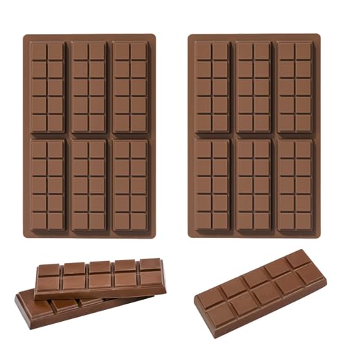 2 Stück Schokoladenform Silikon Tief Schokoladenform Mit 60 Gittern Antihaftbeschichtung Schokoladenform Zur Herstellung Von Schokoriegeln, Praline Süßigkeiten, 26 X17 Cm/10.23 X 6.69in von Zengjunwei
