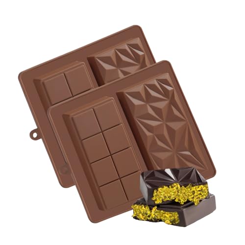 2 Stück Silikonform Schokoladentafel, Dubai Schokolade, Silikon Tief Schokoladentafel Form 2 in 1 Silikonform, Schokoladentafel Tiefe Schokoladenform, für Schokolade Praline Süßigkeiten 2 Stück Silikonform Schokoladentafel, Dubai Schokolade, Silikon Tief Schokoladentafel Form 2 in 1 Silikonform, Schokoladentafel Tiefe Schokoladenform, für Schokolade Praline Süßigkeiten von Zengjunwei