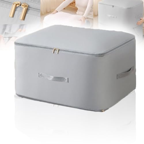 Organizer Tasche Aufbewahrungstasche Bettdecke Aufbewahrungstasche Kleidung Komprimierender Beutel Groß Selbstkomprimierende Bewegliche Organizertaschen For Bettdecken Kleidung Decken,Grau,54x42x60cm von Zengjunwei
