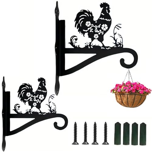 Zengjunwei 2 Stück Blumenampel Halterung Metall, Blumentopf Wandhalterung, Pflanzenaufhänger Aus Eisen, Für Laternen Pflanzer Vogelhäuschen Windspiele (Küken B) von Zengjunwei