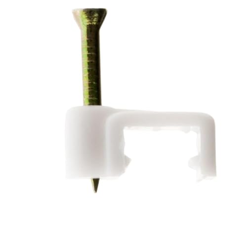 Zenitech - Set Aus 100 Ø1mm Beton Spezialnagelhaken - Für Kabel, Schläuche Und Flachdrähte - Hochwertiger Kunststoff - Weiß von Zenitech