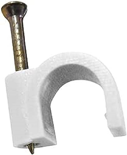 Zenitech - Ø5Mm Befestigungs-Haken - Packung Mit 100 - Für Kabel, Schläuche Und Flachdrähte - Schnelle Befestigung Mit Spezial-Beton-Nagel - Hochwertiger Kunststoff - Weiß von Zenitech