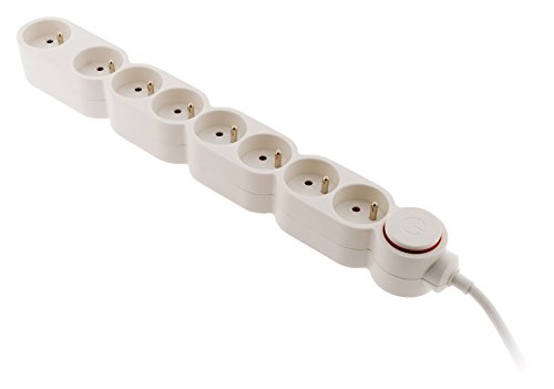 Bloc Home 8 prises 16A + inter Blanc - câble HO5VV-F 3G1 1,5m - équipé d'une fiche parafoudre von Zenitech
