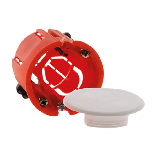 Zenitech - Einbaukasten Für Gipskarton Ø40mm - Maximalbelastung 25kg - Installation Von Deckenleuchten - Außenmaße Ø40mm x Tiefe 40mm - Rot von Zenitech