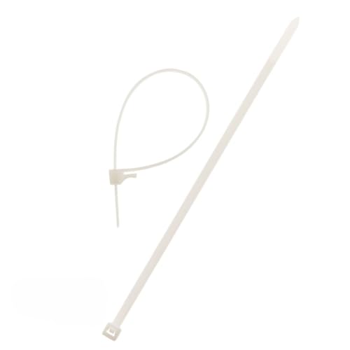Zenitech - Wiederverwendbare Kabelbinder - 20er Pack - 4,8 x 200mm - Langlebiges Plastik für Temporäre Befestigungen - Einfache Auslösetaste von Zenitech