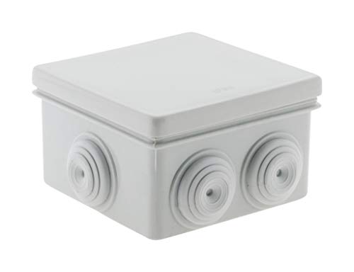 Zenitech - Wasserdichte Quadratische Verbindungsdose IP55 - 80x80x46 mm - Kabeldurchführungen Ohne Schneiden - Deckel Mit Halteschnur - Ideal Für Draußen - Weiß von Zenitech