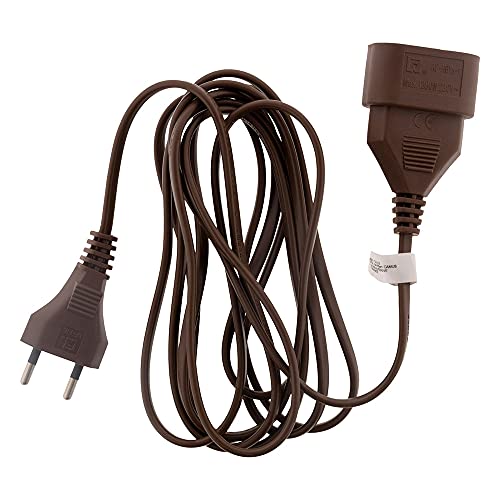 Zenitech - Elektrische Verlängerungskabel HO3VVH2F 2x0,75mm² - 6A Steckdose Mit Kindersicherung - Hochwertiges Kabel Für Innengebrauch - Entspricht NF-Normen - Braun - 2m von Zenitech