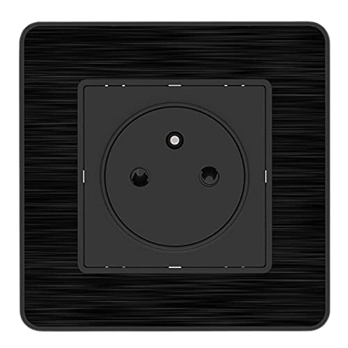 Steckdose 2P + T 16 A – Easy Eject komplett – Metall schwarz gebürstet Kouro Zenitech von Zenitech