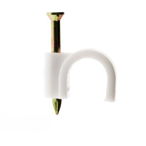 Zenitech - Kunststoffbefestigungen Ø4mm Mit Spezialbetonnägeln - Ideal Zum Sichern Von Elektrischen Kabeln - 100er Pack - Weiß von Zenitech