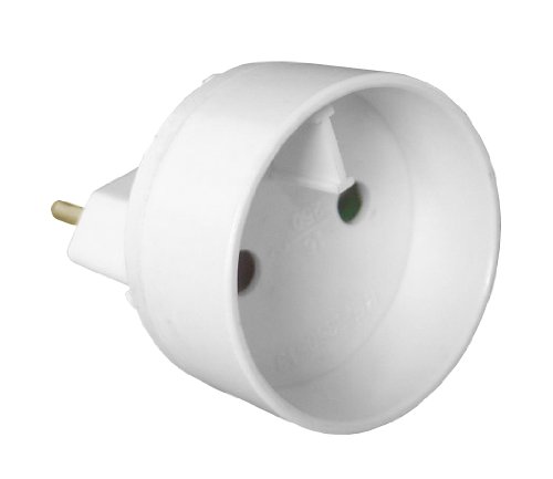 Zenitech - Adapter / Elektrischer Transformator mit Erdung - Stecker 6A auf Buchse 16A - Weiß von Zenitech