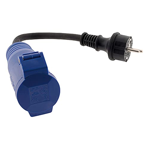 Zenitech - Caravan Weiblicher CEE17 Zu Männlichem 16A Adapter - Wetterfest - Schnelle Und Sichere Verbindung - IP44 Schutzklasse - Blau - 1m von Zenitech