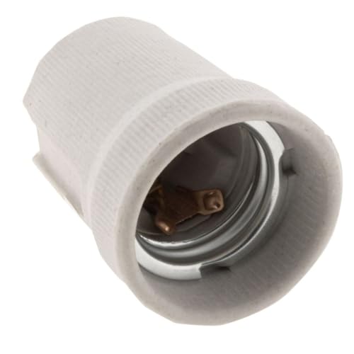 Zenitech - E27 Porzellanfassung - Schraubbasis Ohne Ring - Maximaler Spannungsbereich 250V - Maximaler Strom 4A - Ideal Für Innenbeleuchtung - Weiß von Zenitech