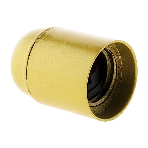 Zenitech - E27 Thermoplastikfassung Ohne Ring - Glatte Oberfläche Gold Effekt - Maximalspannung 250V - Maximalstrom 4A - Kompatibel Mit E27 Glühbirnen - Golden von Zenitech