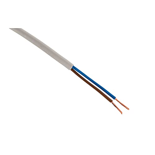 Zenitech - Elektrisches Stromkabel H03VVH2-F 2x 0,75mm² Für Leichte Haushaltsgeräte - Hochwertige PVC-Isolierung - Weiß - 5m von Zenitech
