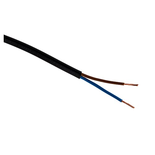 Zenitech - Elektrisches Stromkabel H03VVH2-F 2x0.75mm² - Haushaltskabel Für Innenbereich - Flaches Design Für Diskretion - Hochwertige PVC-Isolierung - Schwarz - 5m von Zenitech
