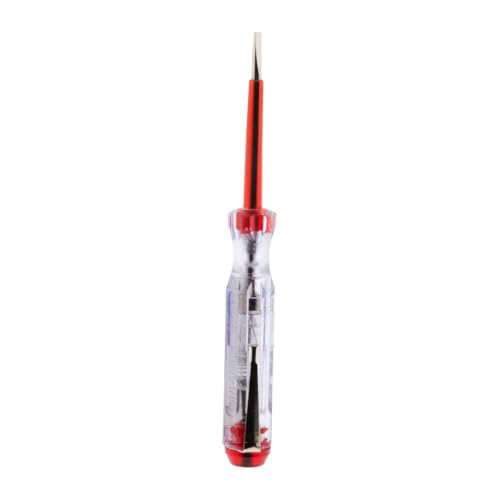 Zenitech - Flachklingen-Spannungsprüfer-Schraubendreher 3,5mm - Maximalspannung 250V - Lichtsensor für Einfache Erkennung - Länge 140mm - Rot von Zenitech