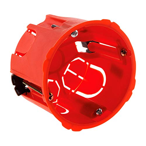 Zenitech - Box Gips Ø67mm P50mm Für Geräte-Schrauben & Krallen - Eingelassene Wände Gipskarton - Schraubbefestigung - Hohe Feuerbeständigkeit 850° - Rot von Zenitech