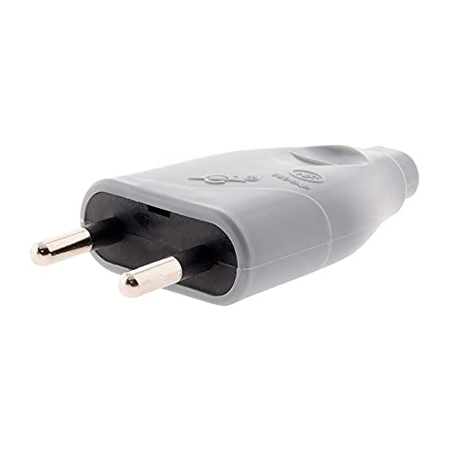 Zenitech - Männlicher Elektrischer Stecker 2P 6A für H03VVH2-F Kabel 2x0,75mm² - Maximale Leistung 1380W bei 230V - Kompakte Abmessungen 6 x 2 x 4 cm - Grau Zenitech - Männlicher Elektrischer Stecker 2P 6A für H03VVH2-F Kabel 2x0,75mm² - Maximale Leistung 1380W bei 230V - Kompakte Abmessungen 6 x 2 x 4 cm - Grau von Zenitech