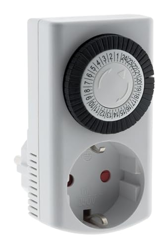 Zenitech - Mini-Zeitschaltuhr mechanische Timer-Steckdose Täglich (mit Kindersicherung) mit Schalter von Zenitech