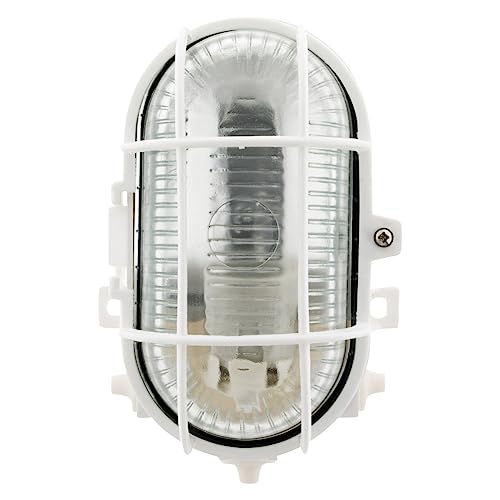 Zenitech - Ovales Bullauge 60W IP44 E27 - Hochbeständige Kunststoffbasis mit Schutzgitter - Außenbeleuchtung für Garten und Terrasse - Weiß Zenitech - Ovales Bullauge 60W IP44 E27 - Hochbeständige Kunststoffbasis mit Schutzgitter - Außenbeleuchtung für Garten und Terrasse - Weiß von Zenitech