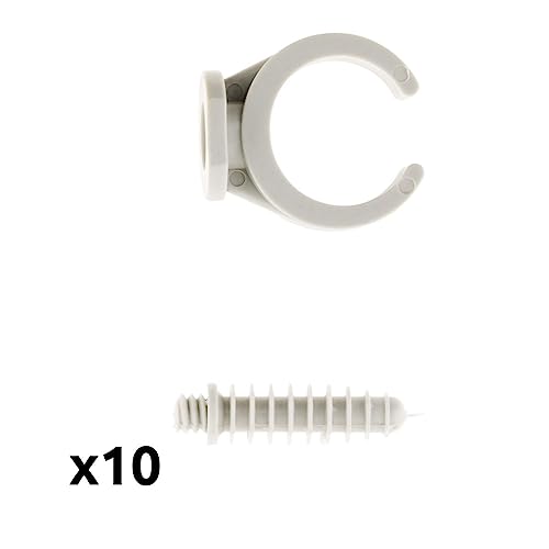 Zenitech - Set Aus 10 Clips Mit Dübel Ø25mm - Stabiler Kabelhalter - Einfache Installation Mit 8mm Bohrung - Abriebfest Für Langlebigkeit - Grau Zenitech - Set Aus 10 Clips Mit Dübel Ø25mm - Stabiler Kabelhalter - Einfache Installation Mit 8mm Bohrung - Abriebfest Für Langlebigkeit - Grau von Zenitech