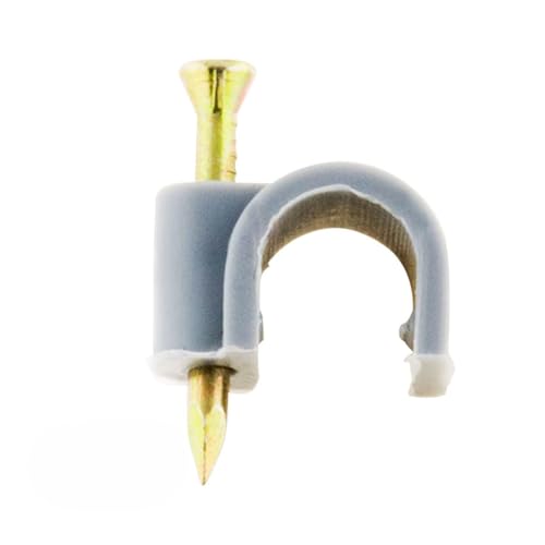 Zenitech - Set Aus 20 Ø8mm Befestigungs-Haken - Sichere Befestigung Für TV-Kabel Und Elektrische Leitungen - Spezielle Nägel Für Beton - CE-Normen - Grau - Ø8mm von Zenitech