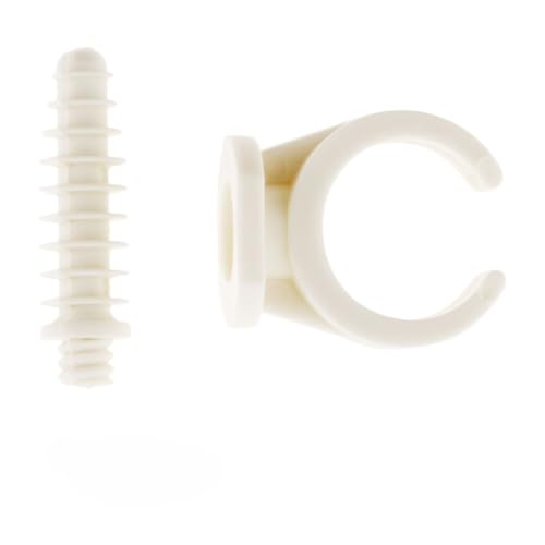 Zenitech - Set Mit 10 Clips Und Dübel Ø20mm - Stabiler Kabelhalter - Einfache Installation Mit 8mm Bohrung - Für Langlebige Und Organisierte Installationen - Weiß von Zenitech
