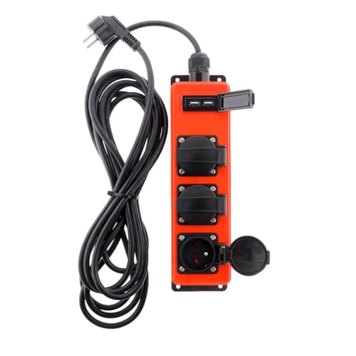 Zenitech - Wasserdichte Steckdosenleiste 3 Steckdosen 16A 2P+E mit 2x USB 2.1A - Vielseitig einsetzbar im Innen- und Außenbereich von Zenitech