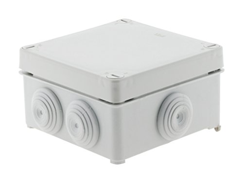 Zenitech - Wasserdichte Quadratische Schraubenkasten 1/4 Drehung IP55-100x100x50mm - Für Außen Elektrische Arbeiten - Nicht Verlorener Deckel - Kabel Einlass Ohne Schneiden - Grau - 80mm von Zenitech