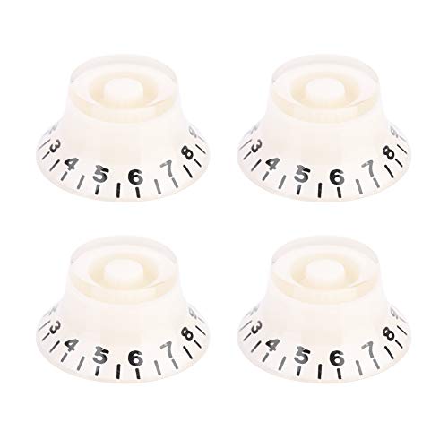 ZenithAur E -Gitarrensteuerungsknöpfe für LP -Gitarren, Speed ​​-Ton -Volumen -Ersatzteile, 6 -mm -Topf -Kunststoffzubehör (On-white black letters) von ZenithAur