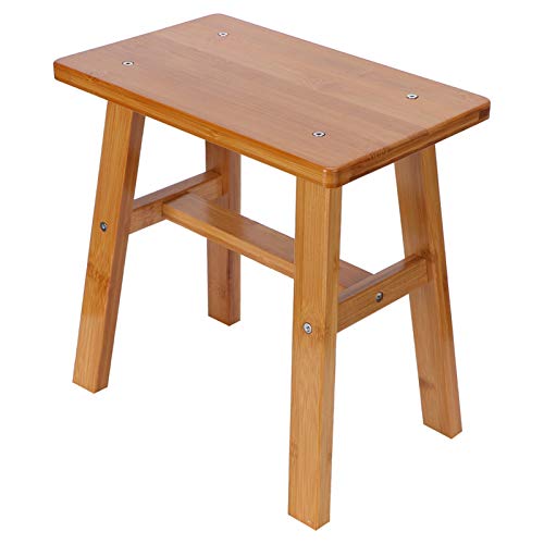 ZenithAur Kleiner Mehrzweckhocker Langlebiger Holzfuß Ruhestbank für Badezimmer und Wohnzimmer Nutzen Sie stabile Unterstützung für Kinder und Erwachsene (Medium Square Bamboo Stool) von ZenithAur